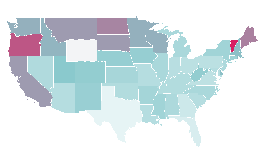 Affinity by region — Organic certification, United States