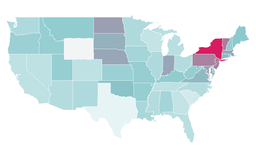 Affinity by region — Orthodox Judaism, United States