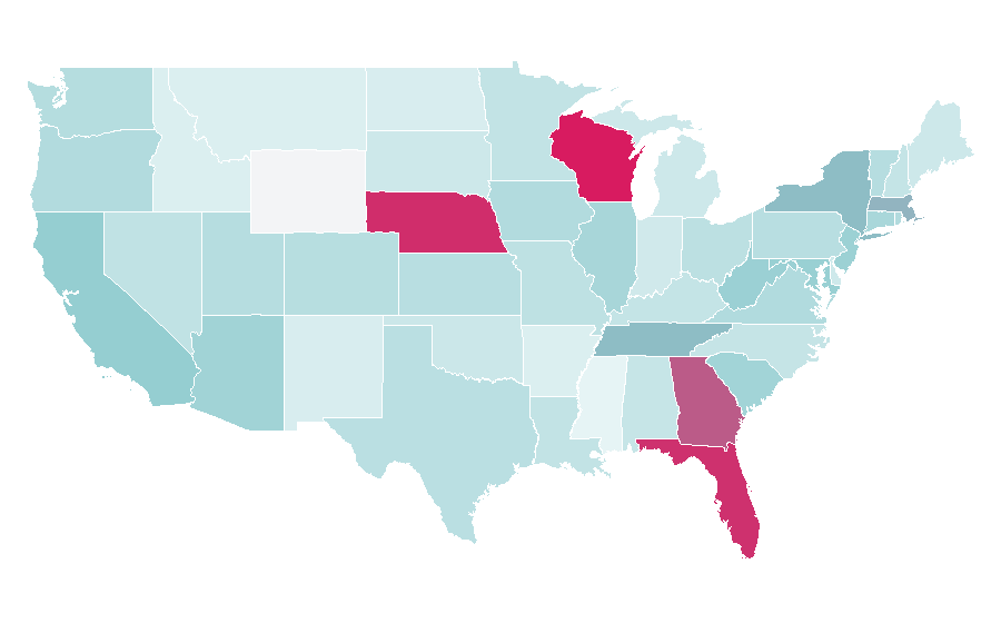 Affinity by region — Oscar (footballer, born 1991), United States