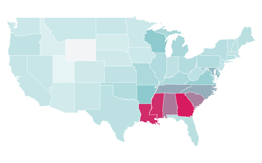 Affinity by region — Otis Redding, United States