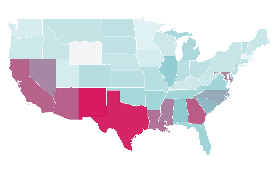 Affinity by region — Our Family Wedding, United States
