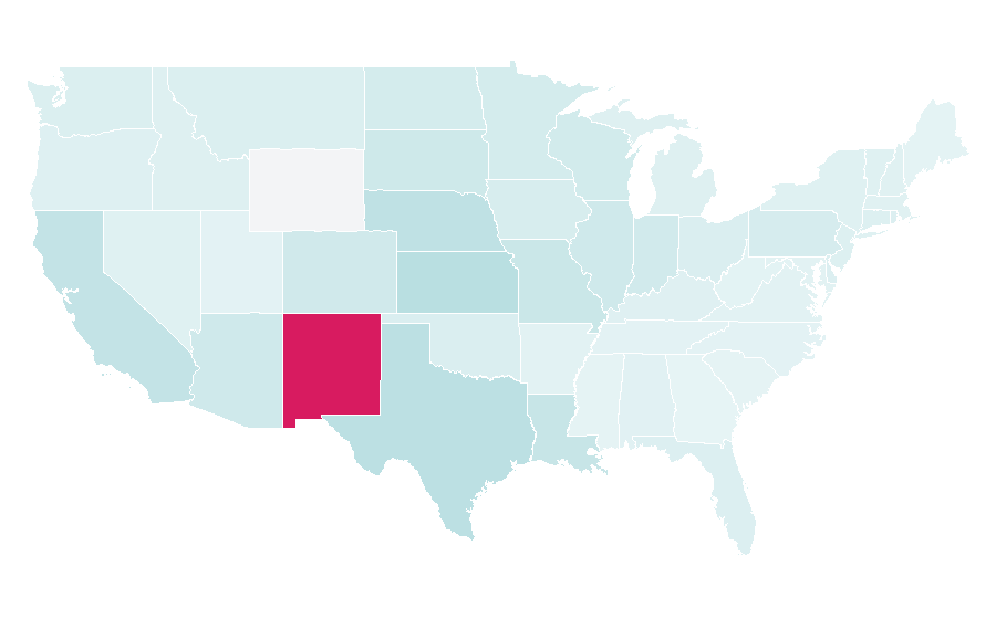 Affinity by region — Our Lady of Guadalupe, United States