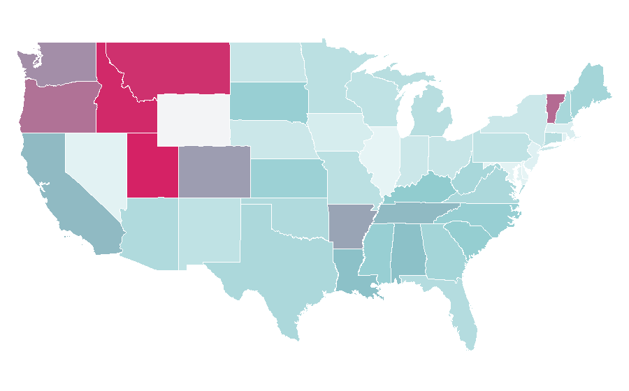 Affinität nach Region — Outdoors, USA