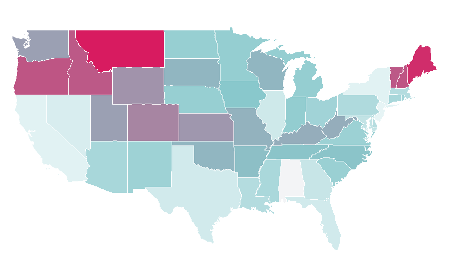 Affinity by region — Outlander (novel), United States