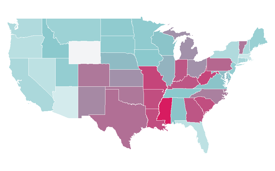 Affinität nach Region — Outside (magazine), USA