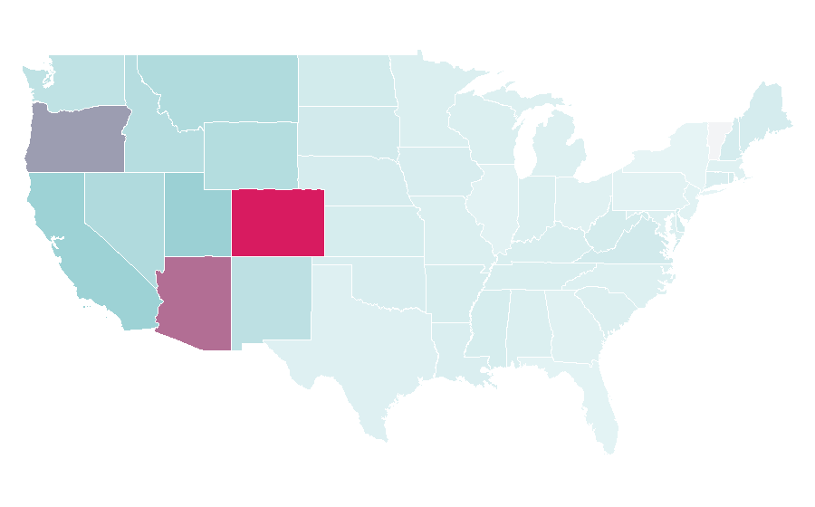 Affinity by region — Overland Expo, United States