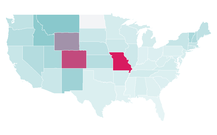 Affinity by region — Overland (magazine), United States