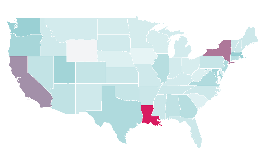 Affinity by region — Oxford shoe, United States