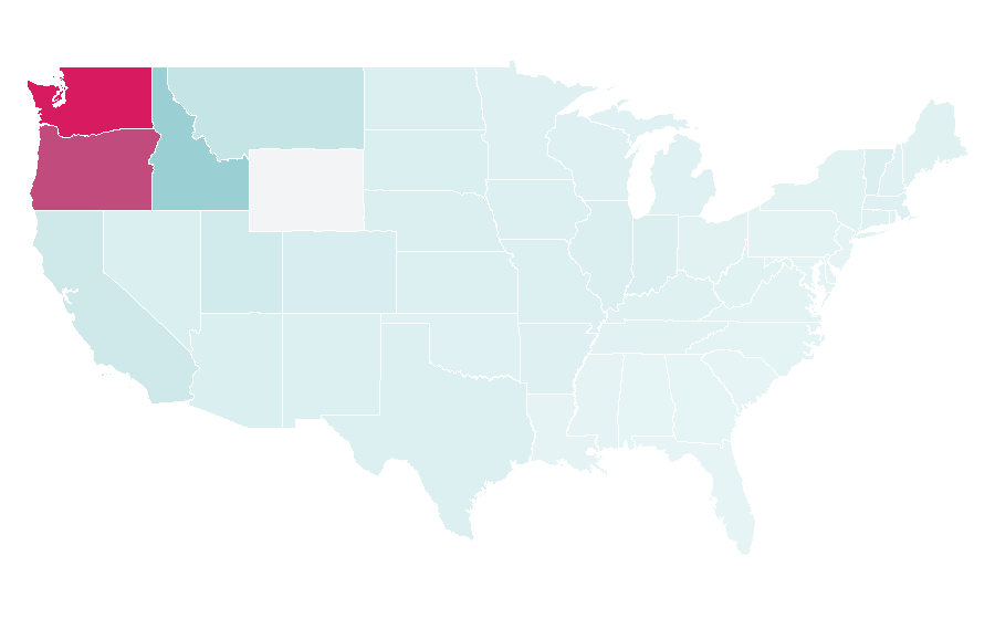 Affinity by region — Pacific Northwest, United States