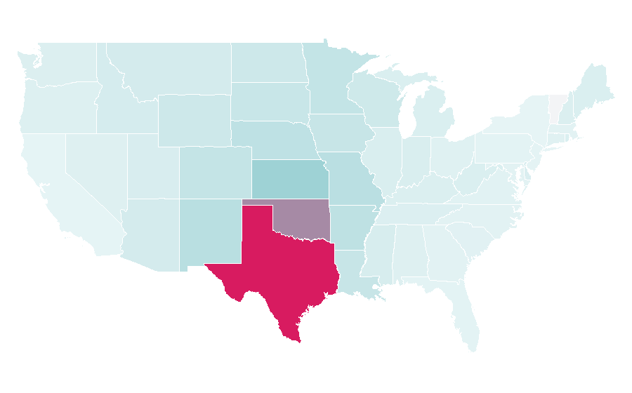 Affinity by region — Padre Island, United States