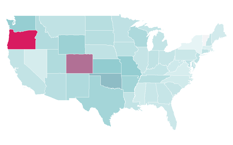 Affinity by region — Paintless dent repair, United States