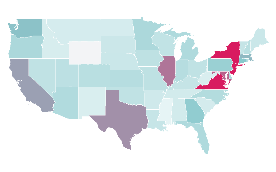 Affinité par région — Pakistan, États-Unis
