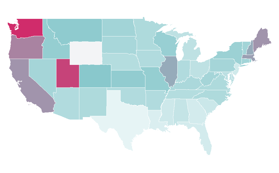 Affinity by region — Pale ale, United States