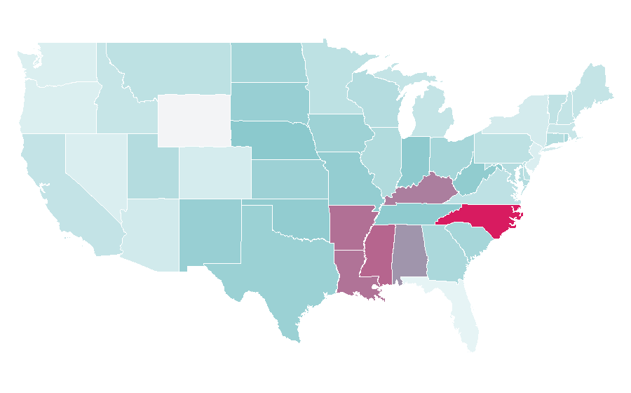 Affinity by region — Pallbearer, United States