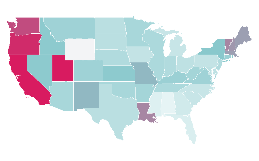 Affinity by region — Palm Reader, United States