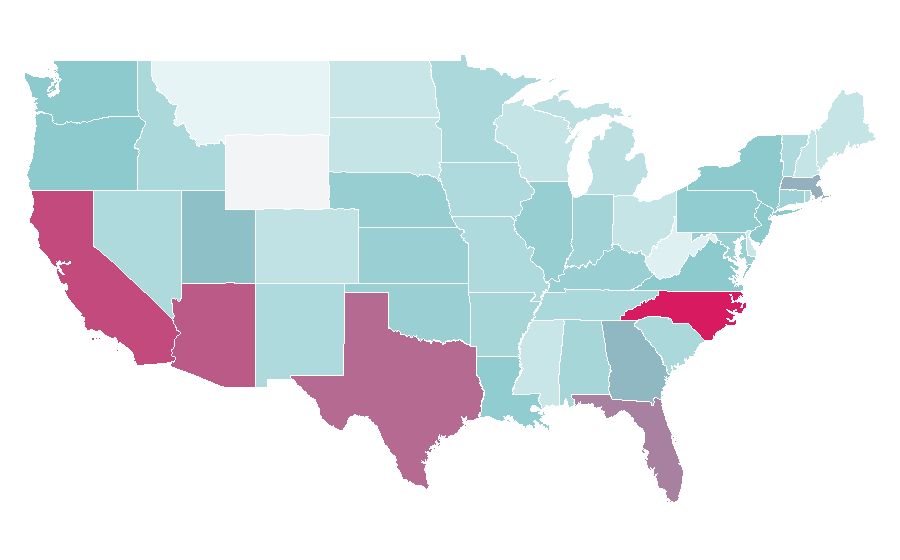 Affinity by region — Pan (2015 film), United States