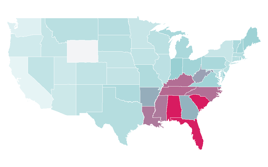 Affinity by region — Panama Jack, United States