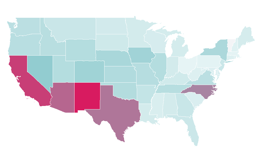 Affinity by region — Pancho Villa, United States