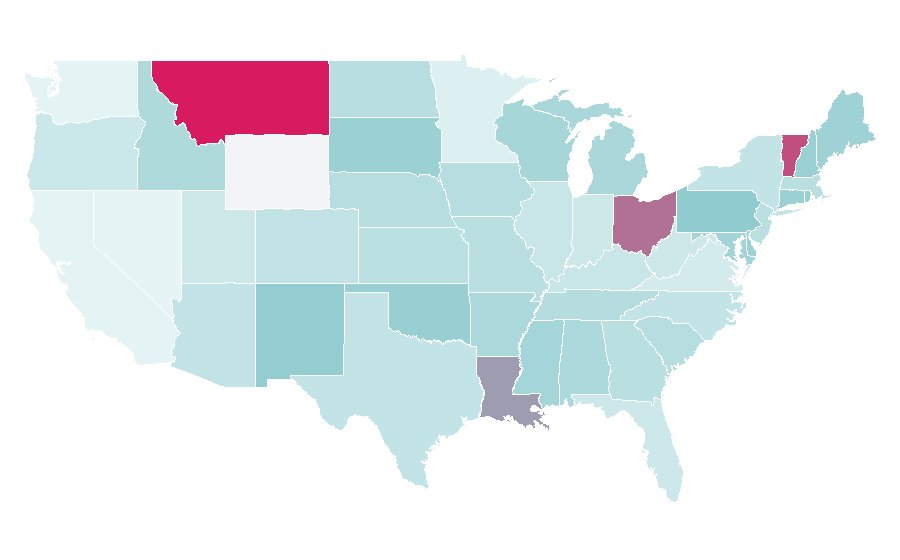 Affinité par région — Pandora Radio, États-Unis