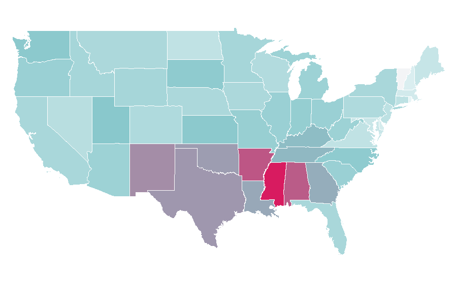 Affinität nach Region — Panties, USA