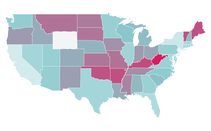 Afinidad por región — Paramount Plus, Estados Unidos