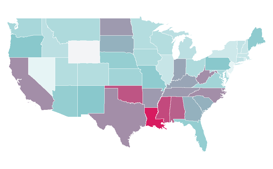 Affinité par région — Parody, États-Unis