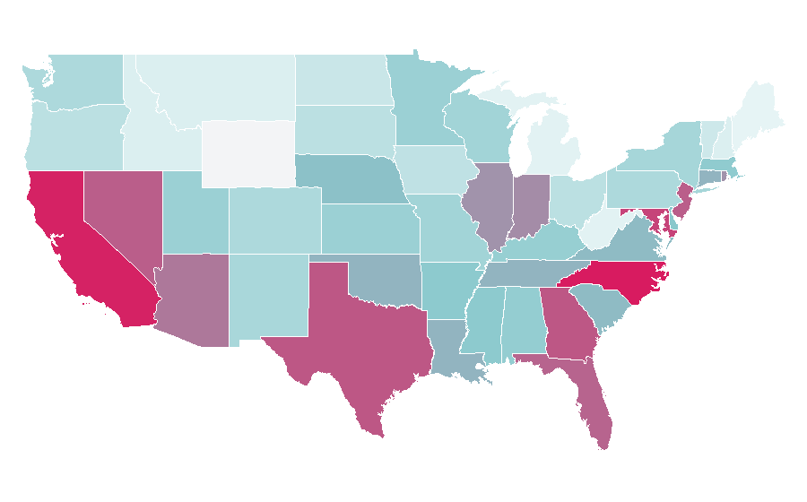 Affinity by region — Part-time, United States