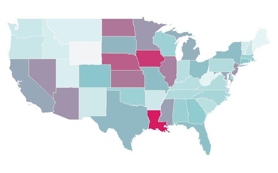 Affinity by region — Party bus, United States