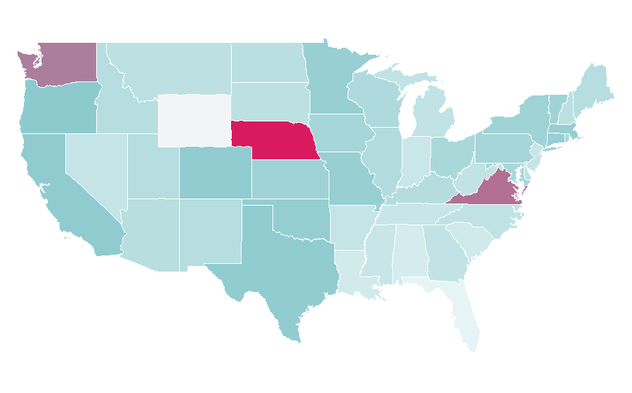 Affinity by region — Pashto language, United States