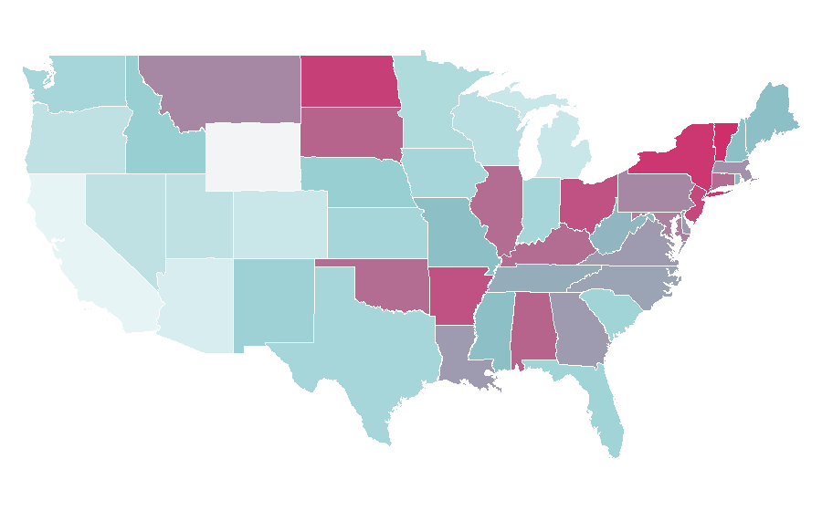 Affinity by region — Pastoral care, United States