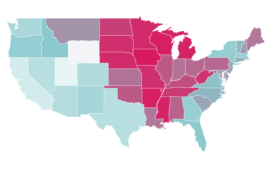 Affinity by region — Pat Sajak, United States