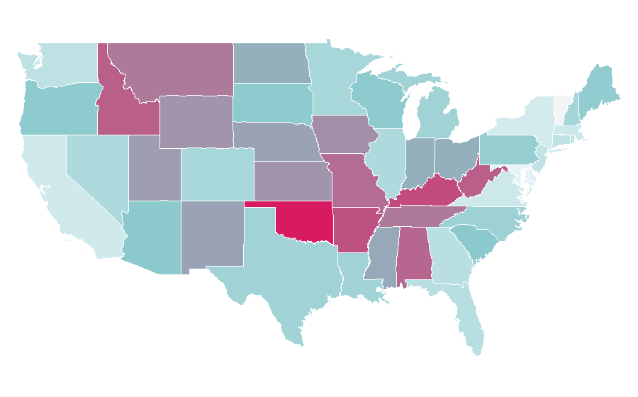 Affinity by region — Patrick Swayze, United States