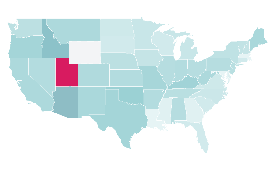Affinity by region — Patrick Wilson (American actor), United States