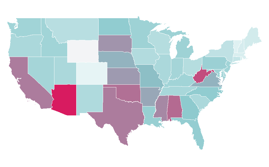 Afinidad por región — Patriotism, Estados Unidos