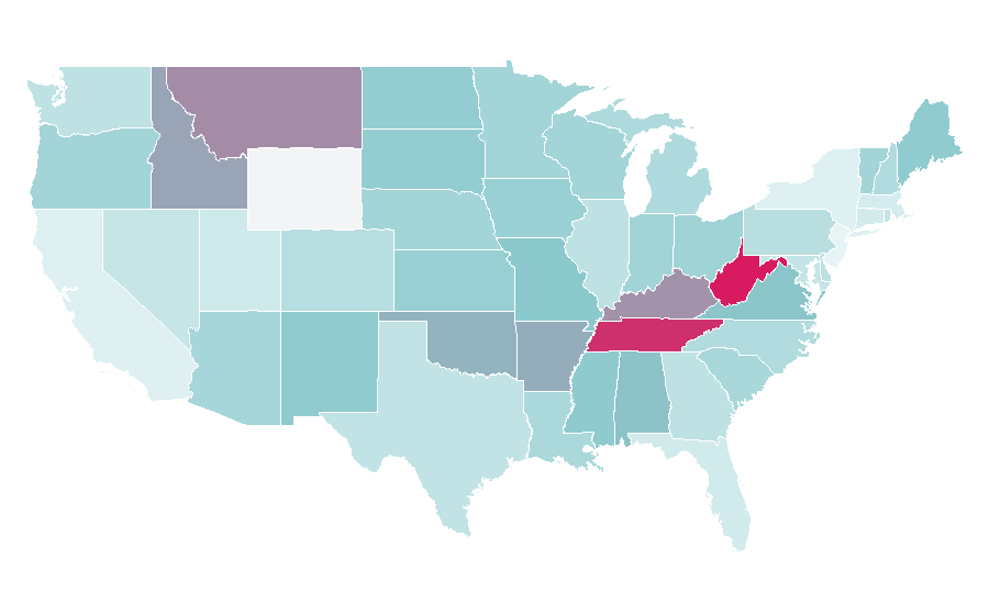 Affinity by region — Patsy Cline, United States
