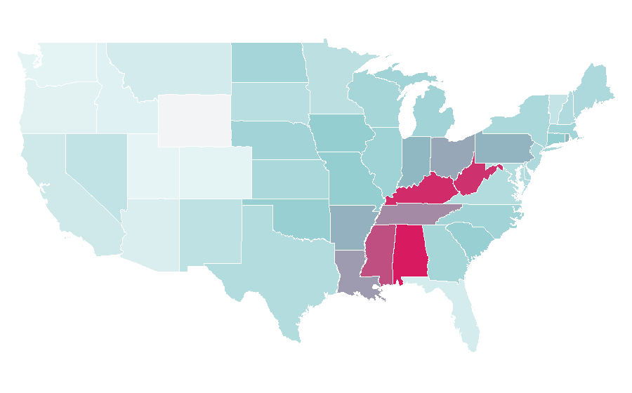 Affinity by region — Paul Bearer, United States