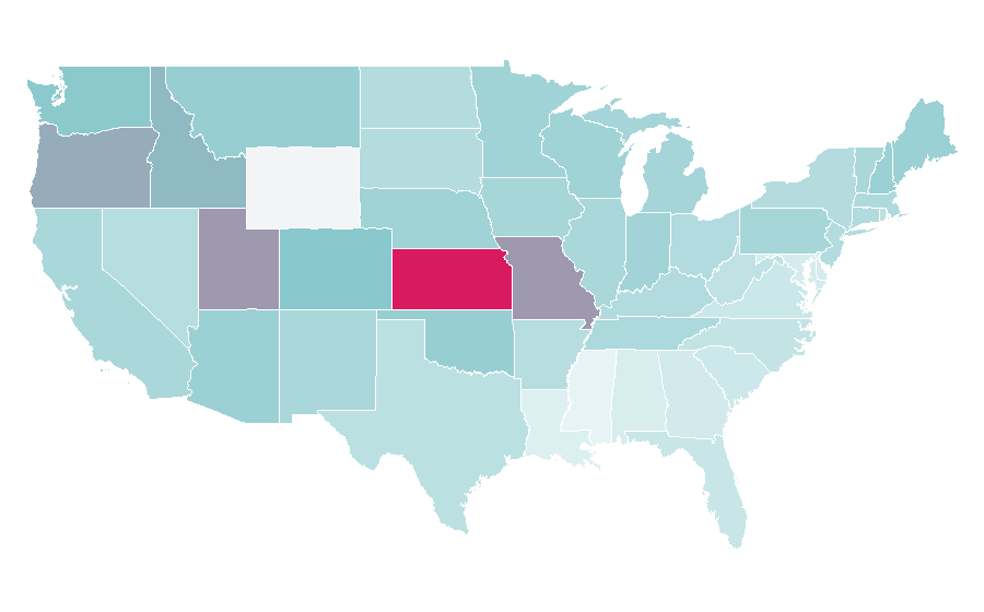 Affinity by region — Paul Rudd, United States
