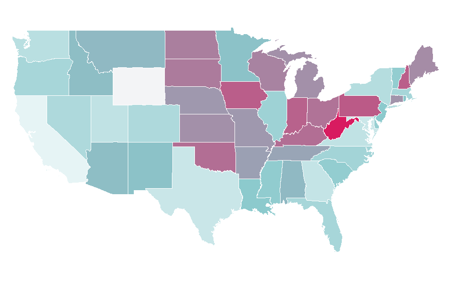 Affinity by region — Paul Teutul, Jr., United States