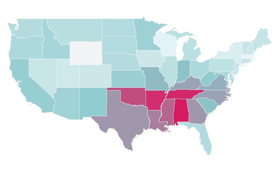 Affinity by region — Paul the Apostle, United States