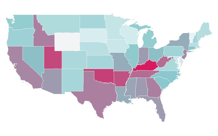 Affinity by region — Paul Wesley, United States