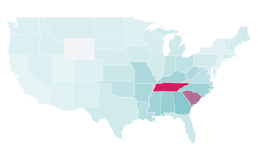 Affinity by region — Paula Deen, United States
