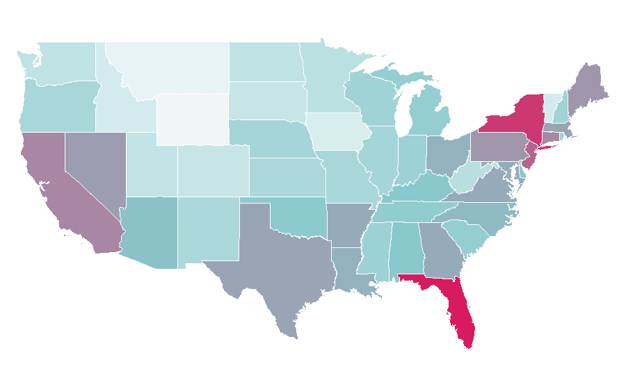 Affinität nach Region — Paycheck, USA