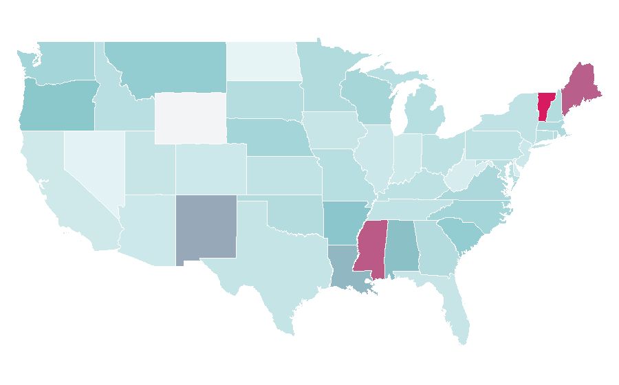 Afinidad por región — PBS, Estados Unidos