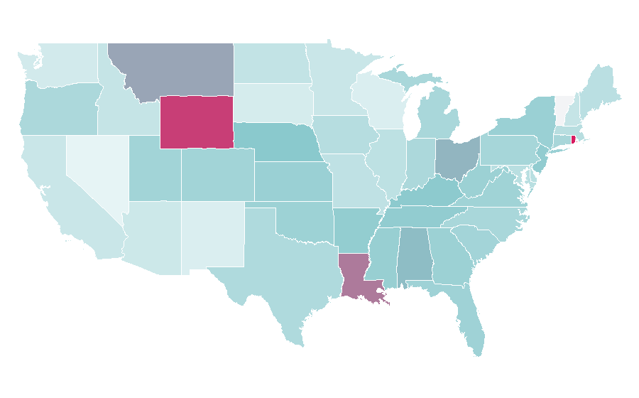 Affinity by region — Pediatric dentistry, United States