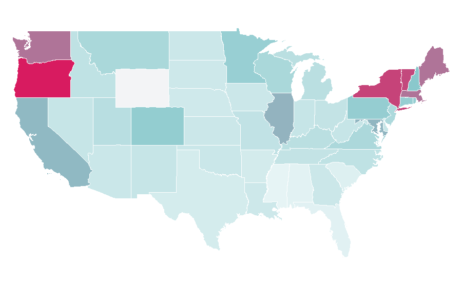 Affinity by region — Peep Show (TV series), United States