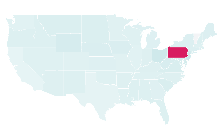 Affinity by region — Penn State Nittany Lions, United States