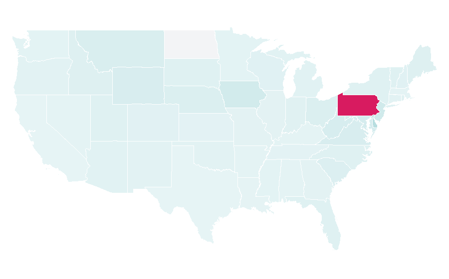 Affinity by region — Penn State Nittany Lions Wrestling, United States