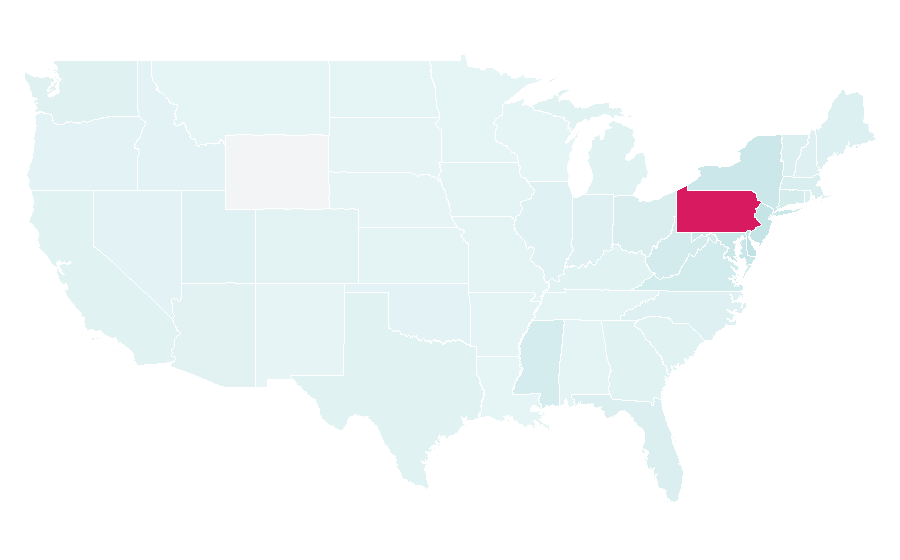 Affinität nach Region — Pennsylvania, USA