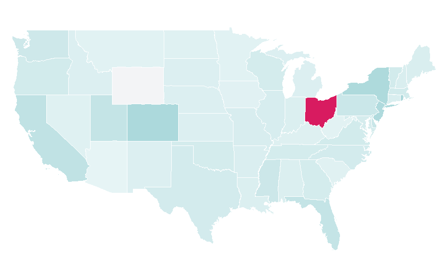 Afinidad por región — Performing arts, Estados Unidos