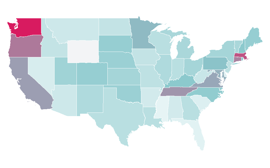 Affinity by region — Periphery (band), United States